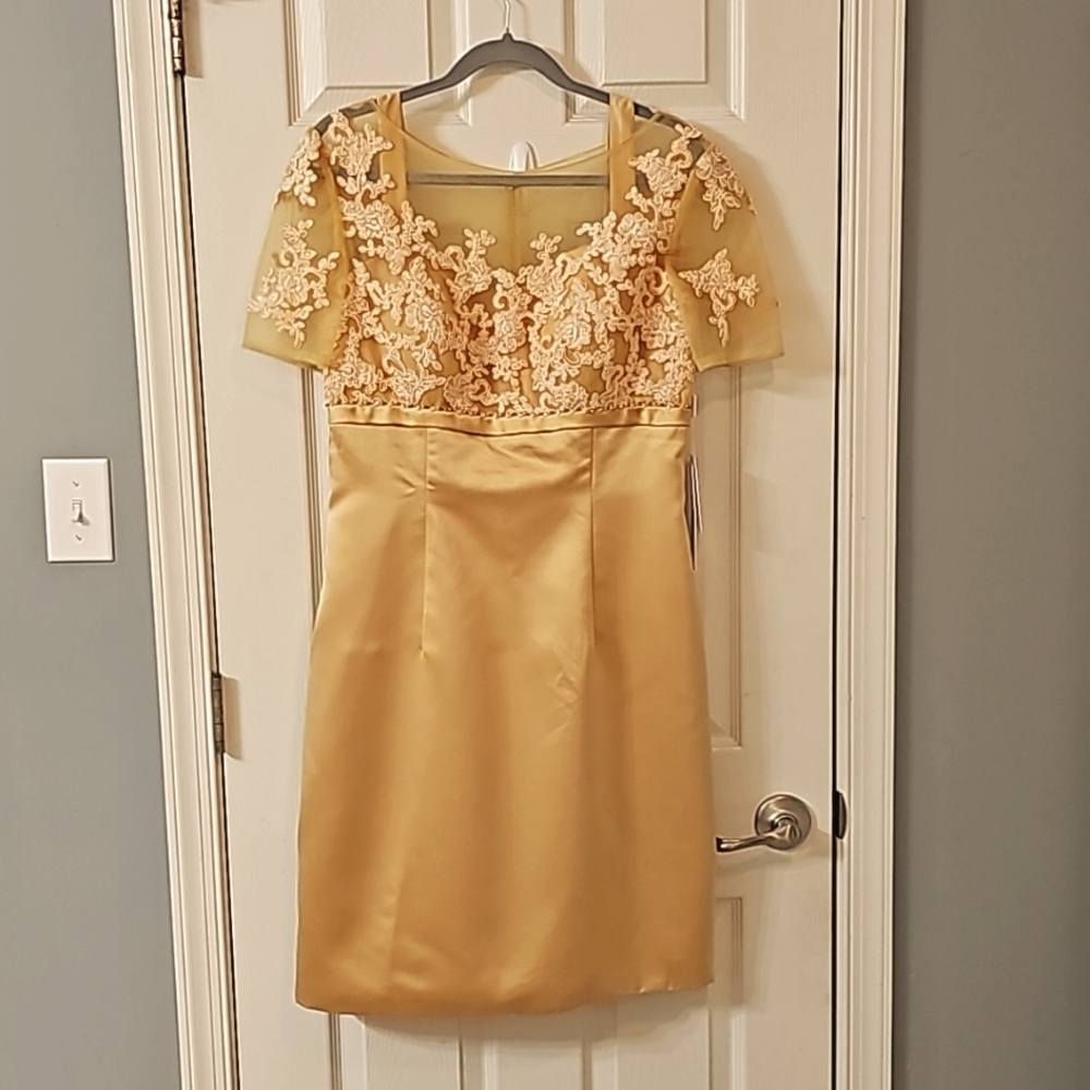 JJs House satin skirt delicate lace-embroidered dress Mother of the bride - Picture 15 of 16